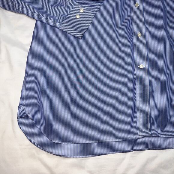 Polo Ralph Lauren Shirt Men’s Size 18 34/35 Blue White Striped Easy Care Office - Picture 3 of 14